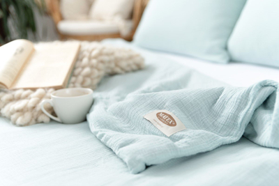 Set çarçafësh Muslin Bedding, 160x200 cm, pambuk, ngjyrë turkeze