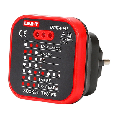 Tregues prizash Uni-T UT07A-EU, 230V AC, me LED, i kuq