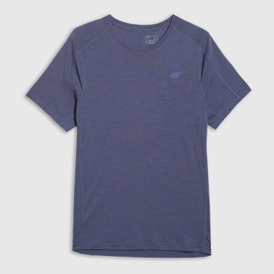Bluzë trekking për burra 4F TFTSM1526, lesh Merino, blu e errët navy