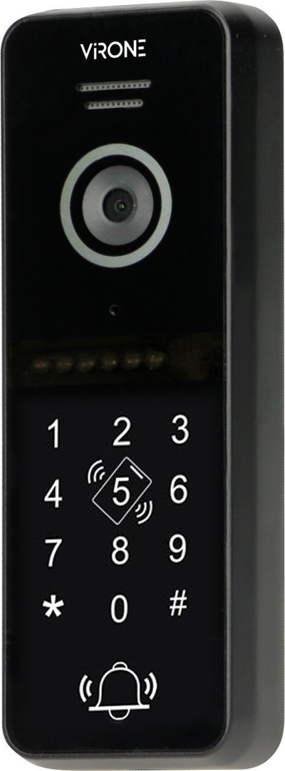 Videointerfon Virone, Full HD 1080p, tastierë dhe lexues kartele, i zi