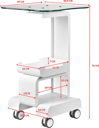 Tavolinë kozmetike Activeshop Device 082, për aparatura, e bardhë