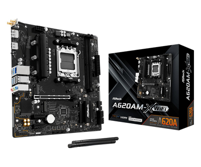 Pllakë amë ASRock A620AM-X WiFi, Socket AM5, DDR5, e zezë