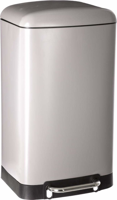 Kosh mbeturinash metalik, 30L, për ambiente të brendshme, gri