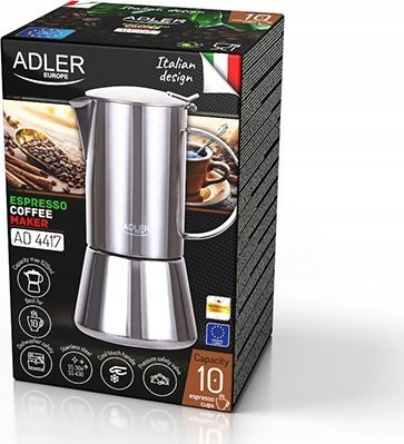 Xhezve elektrike Adler AD 4417, set 2 copë, 620 ml, gri
