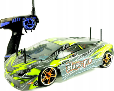Makinë me telekomandë Kasa Pro M Touring Car, 1:10, brushless 2.4 GHz 4WD, jeshile e hirtë