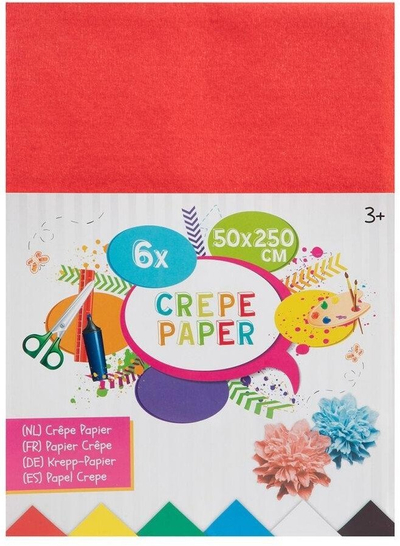 Letër krepje Grafix Crepe Paper, 50x250 cm, set 6 fletë, shumëngjyrëshe