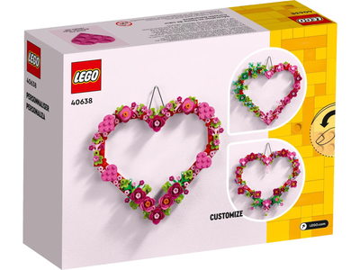 Set LEGO Exclusive Heart Shaped Ornament 40638, 254 pjesë, dekor zemre, shumëngjyrësh