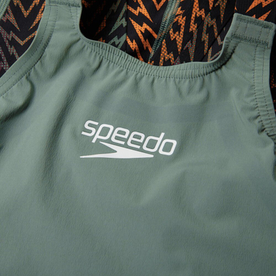 Kostum noti Speedo Fastskin LZR Ignite Kneeskin, për goca, jeshile me të zezë