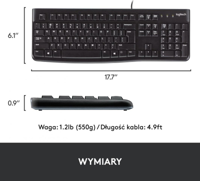 Tastierë Logitech K120 (920002509), US, e zezë