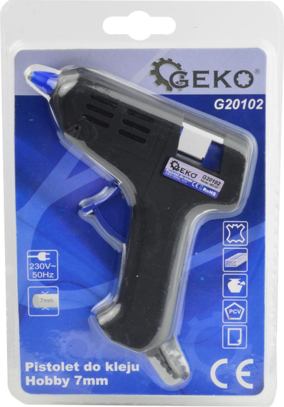 Pиштол за лепење Geko Hobby G20102, 15W, за стапчиња 7mm, сина