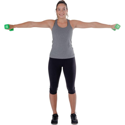 Hantela Pure2Improve Neoprene Dumbbell Set, 2 x 2 kg, që s’rrëshqasin, jeshile