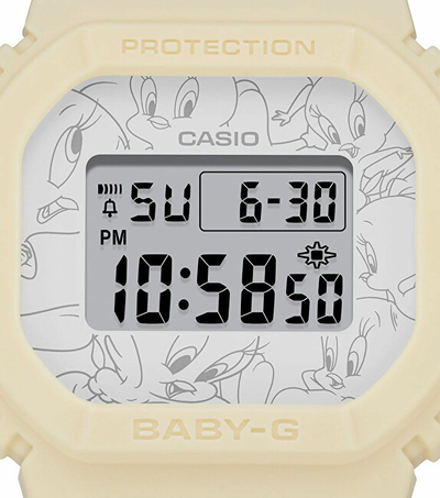 Orë digjitale Casio Casio Baby-G x Looney Tunes Tweety Bird Ltd Watch BGD-565TW-5, BGD565TW, e verdhë