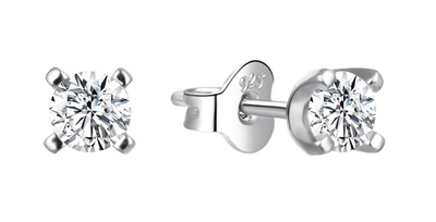 Vathë stud argjendi Agato Timeless AGT-E056PW, zirkon kubik, diametër 0.4 cm, argjend