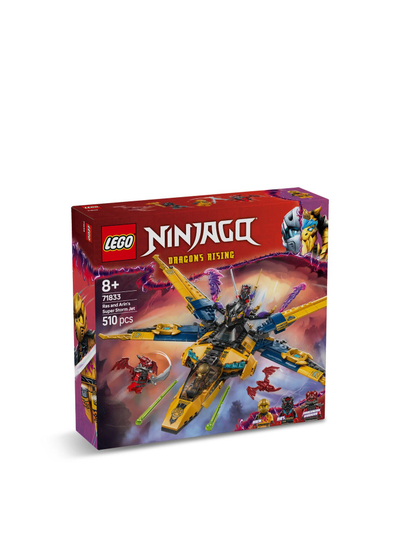 Set ndërtimi LEGO NINJAGO Ras and Arin's Super Storm Jet, me dron, 3 minifigura, shumëngjyrësh