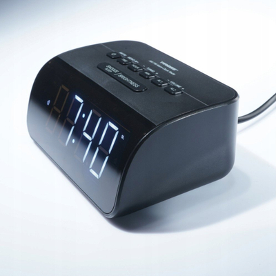 Radio ora digjitale TS490, AM/FM, ekran i ndriçuar, e zezë