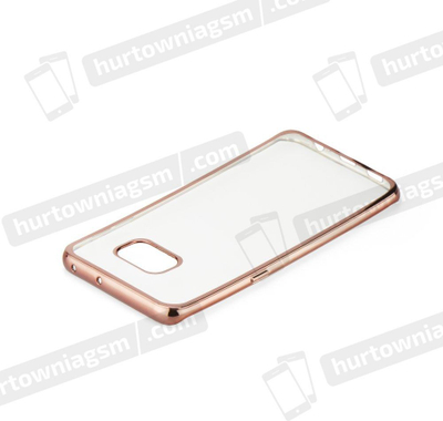 Këllëf telefoni Diamond për Samsung Galaxy A72 5G, silikon transparent, buzë rozë metalike