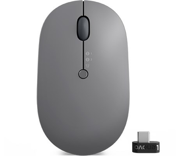 Maus Lenovo Go Multi-Device, Wireless dhe Bluetooth, 2400 DPI, i hirtë
