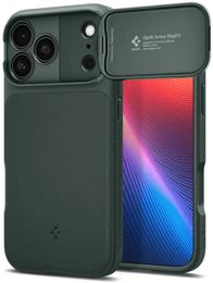 Mbulesë telefoni Spigen Optik Armor MagSafe për iPhone 17 Pro Max, mbrojtje hibride, Abyss Green