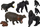 Set lodrash LEAN Safari Animal Figures, figurina hipopotamë dhe gorilla, plastikë, shumëngjyrësh