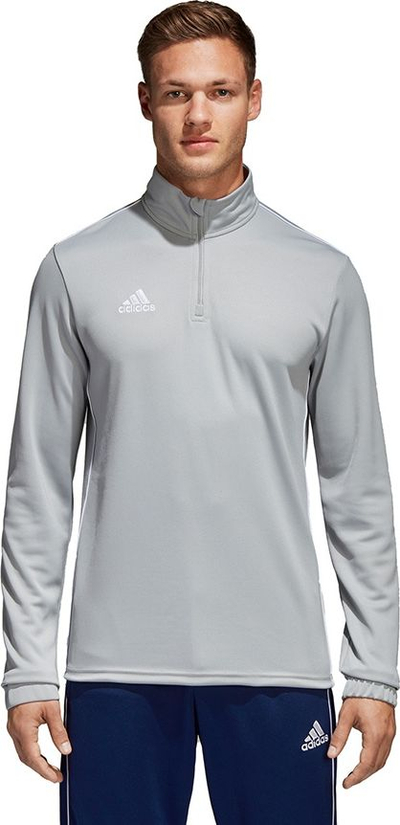 Bluzë sportive adidas Core 18 TR Top M CV4000, për burra, me zinxhir të shkurtër, gri
