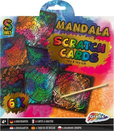 Set kartolina gërvishtëse mandala Grafix, 6 copë, shumëngjyrëshe