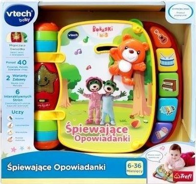 Lodër libër muzikor VTech Sing along Stories Bobaski and Teddy, interaktiv, me shumë ngjyra