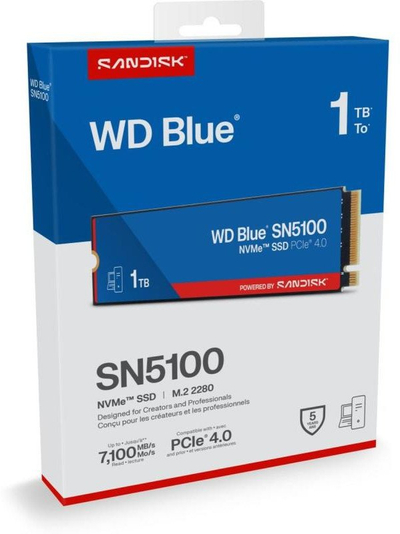 Внатрешен SSD WD Blue SN5100, 1TB, NVMe PCIe 4.0