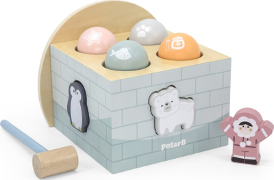 Lodër druri me çekiç Viga Toys PolarB Igloo, edukim, për kalamaj 18m+