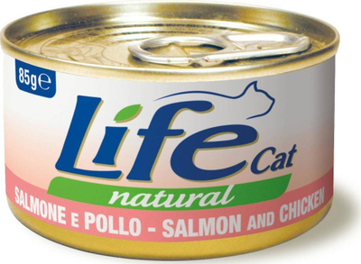 Konservë për mace Life Pet Care Life Cat, salmon dhe mish pule, 85g