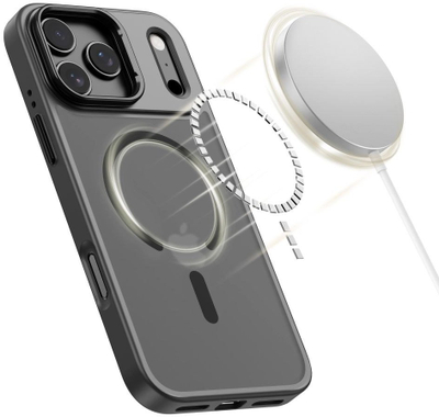 Kapak telefoni Tech-Protect MagStand për iPhone 17 Pro Max, MagSafe, mat, i zi