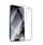 Xham i temperuar Metal Frame për iPhone 13 Pro Max 6.7" 14 Plus 6.7", kornizë metalike, transparent, i zi