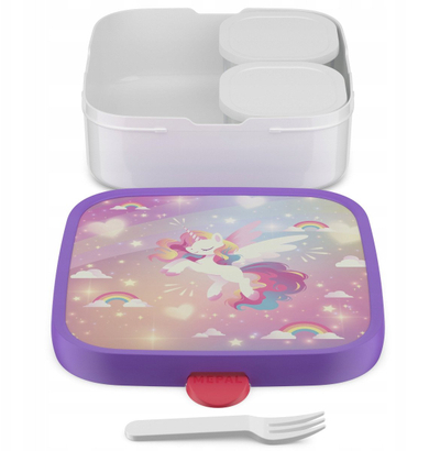 Kути за ручек Unicorn Glow Bento, голема големина, повеќебојна
