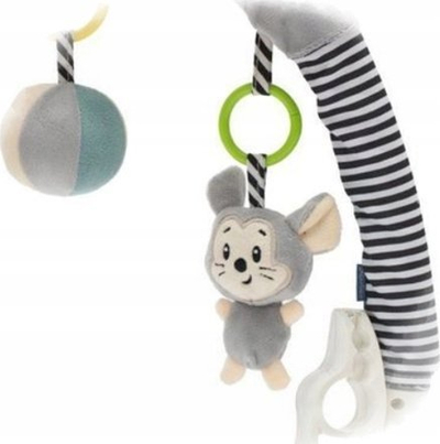 Hark lodrash pelushi Baby Mix Plush Arch, për karrocë dhe ulëse makine, me lodra të varura, gri