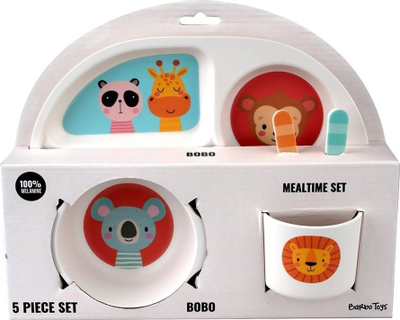 Сет садови за деца Barbo Toys Animal Friends, меламин, без BPA, повеќебоен