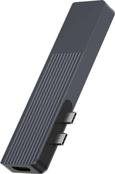 Docking station Rapoo UCM-2003, USB-C, trup alumini, gri