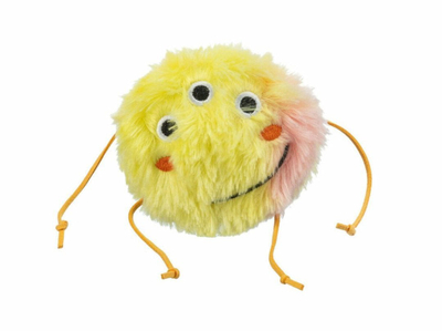 Lodër për mace Trixie Monster me catnip, pelush, 10cm, e verdhë