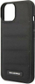 Kapak telefoni Karl Lagerfeld Puffy Elongated Logo për iPhone 14 Plus, lëkurë natyrale, i zi