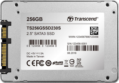 Disk SSD Transcend 230S (TS256GSSD230S), 256 GB, 2.5", SATA III, i bardhë