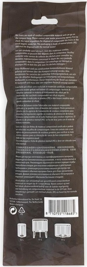 Qese plehrash biodegraduese Brabantia Bio, madhësia X, 10-12 L, jeshile
