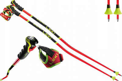 Shtanga skish Leki WCR GS 3D, 140cm, alumin, të zeza