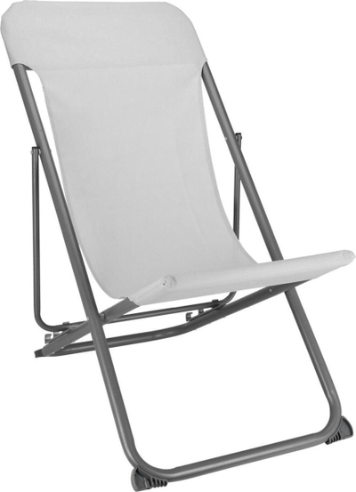 Shezllon palosës Koopman Folding Steel Textilene, çelik, deri 110 kg, gri