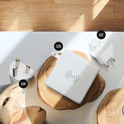 Karikues udhëtimi ForCell 4 në 1, 8000mAh, 2x USB A 1x USB C, i bardhë