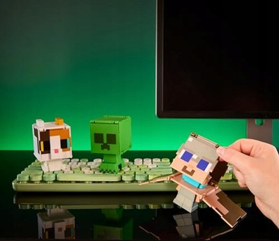 Figura lojë Minecraft Flippin Figs Creeper Charged Creep, 2 në 1, 9.5 cm, me stil pixel