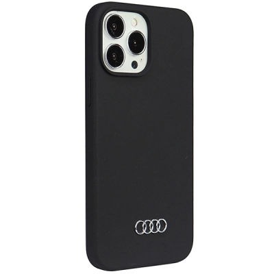 Kapak telefoni Audi Silicone Case për iPhone 13 Pro Max 6.7", silikon, i zi