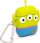 Kapak mbrojtës Thumbs Up 3D Alien për AirPods 1 dhe 2, silikon, jeshil