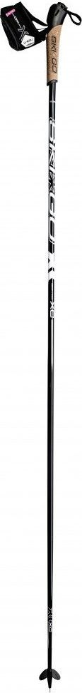 Shkopinj për ski nordike SKI GO XC, 145 cm, përzjerje karboni, të zinj