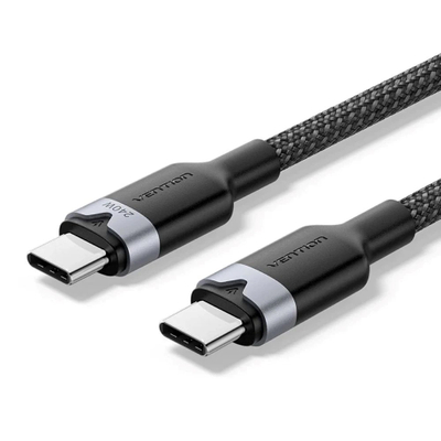 Kabllo USB-C Vention, 2.0, PD 3.1 240W 5A, 2m, e zezë