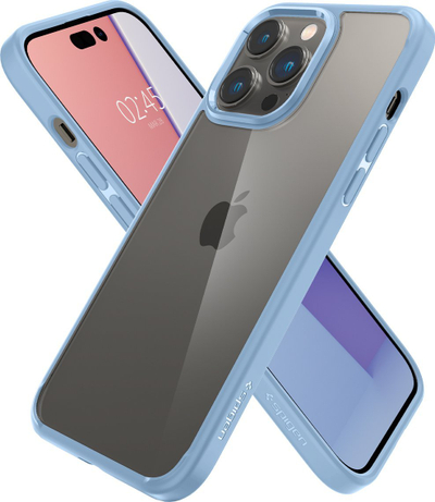 Mbulesë mbrojtëse Spigen Crystal Hybrid për iPhone 14 Pro, 6.1", transparente, blu sierra