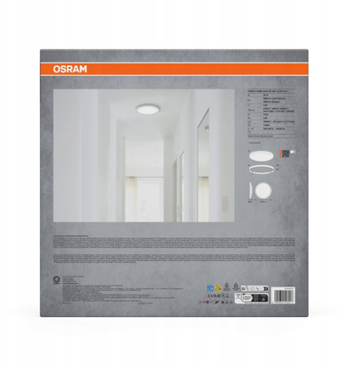 Plafon LED Osram Orbis, 24W, 410mm, i argjendtë