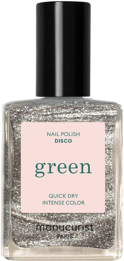 Лак за нокти Manucurist Green Disco, вегански, 15ml, сребрен со сјај